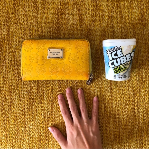 Michael Kors Yellow Monogram Wallet - Picture 6 of 6